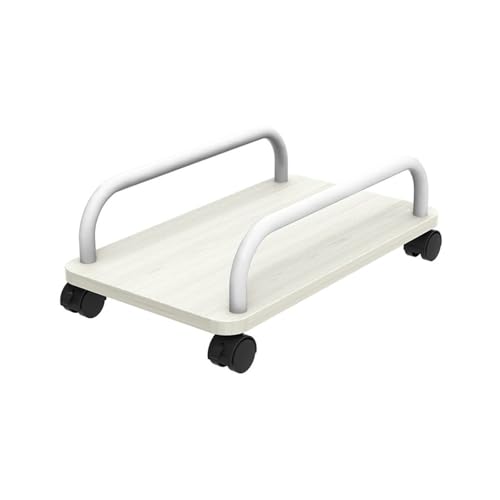 Soporte portátil móvil para torre de computadora con 4 ruedas giratorias, base para CPU, soporte para caja de PC para oficina y gaming (Blanco) miniatura 1