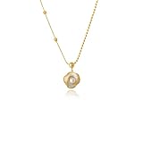 Collar de perlas de agua dulce para mujer, plata de ley 925 con colgante de flor, para el día de la madre, cumpleaños, Navidad, ocasiones especiales, regalos para mujeres y madres