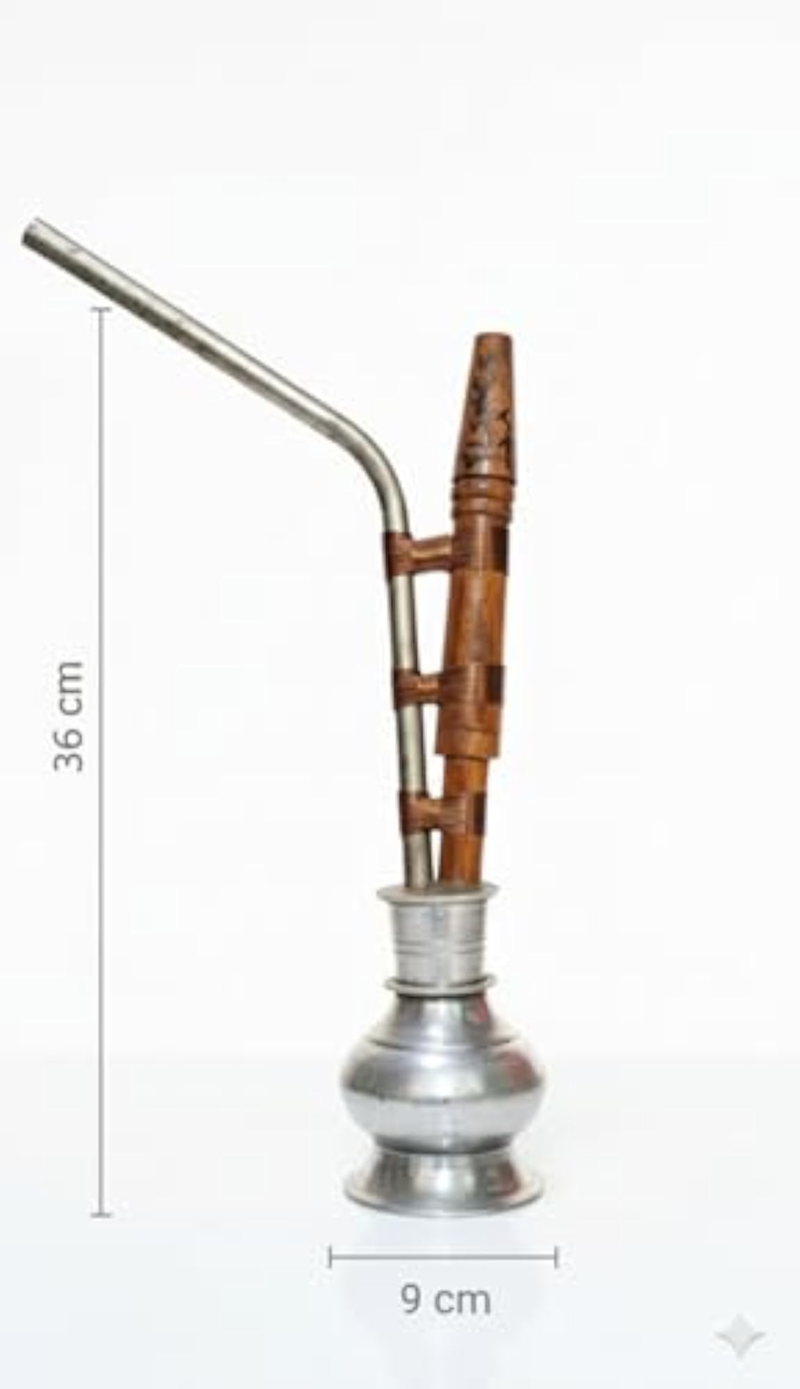 Decorative Metal and Wood Hookah Showpiece