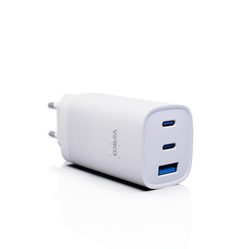 Chargeur USB 65W GaN universel Verico Mojo bloc multiprise USB-C Power Delivery blanc secteur