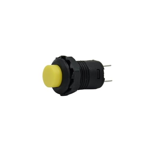 Bouton poussoir 12mm jaune momentané 3A à contact rapide pour tableau de bord