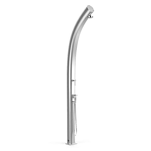 Ducha Cálida Con Energía Solar Para Exterior Arkema A540 Tl 1300 Jolly Top Line Color Plata Fabricada En Aluminio Con Pintura Líquida Mezclador De Agua Con Alcachofa Móvil