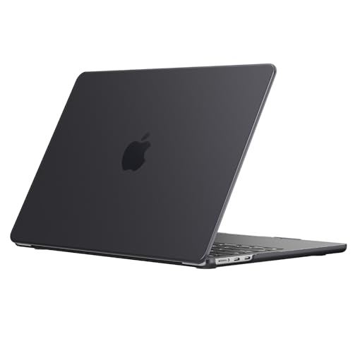 EooCoo Case Compatible with New MacBook Air 15/15.3 inch M4 A3241 M3 A3114 M2 A2941 with Liquid Retina Display&Touch ID,2025 2024 2023 Release,Protective Plastic Hard Shell Cover,Matte Surface, Black