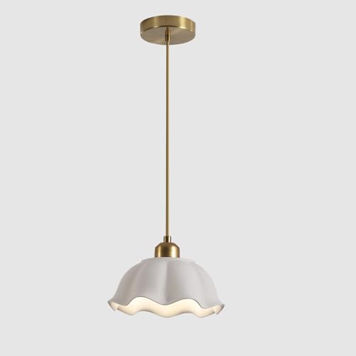 Magiroz Modern Minimalist White Pleated Ceramics Pendant Lights Kitchen Island