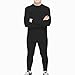 HYCOPROT Youth Boys Thermal Underwear Set Kids Long Johns Base Layer Fleece Lined Compression Shirt Leggings Pants Girls Thermals Winter Top and Bottom Sets Children's Warm Cold Weather Gear Black