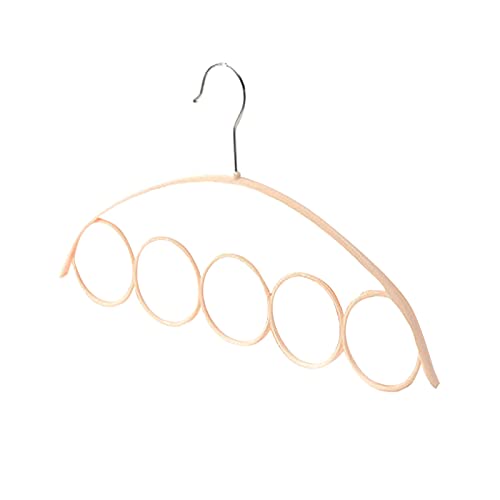 5 Rangement Suspendu à Anneaux pour écharpes- Dressing, Organisateur Foulard Fin en métal, Porte écharpe, Cravates et Ceintures (Rose)