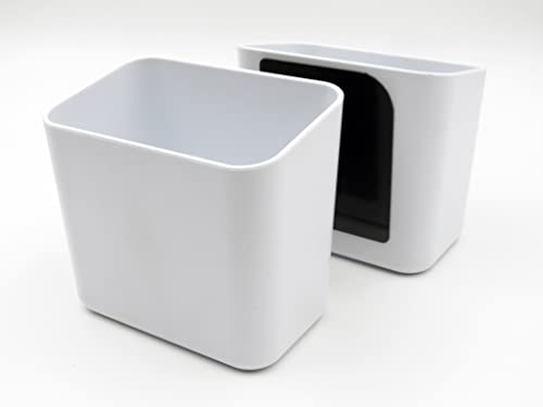 AIRSTIK Cup Waterproof Holder Storage Organizer Basket Pencil Toothbrush Toothpaste Razor Caddy Bin Mirror Glass Window Tile Bathroom Shower Kitchen No-Drilling Reusable Holds 2lbs Made in USA White