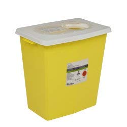 Chemotherapy Sharps Container, SharpSafety 1-Piece 17-1/2 H X 15-1/2 W X 11 D Inch 8 Gallon Yellow Hinged Lid, 8985 - Case of 10