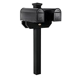 Hazelton Side-by-Side Mailbox Post, Black