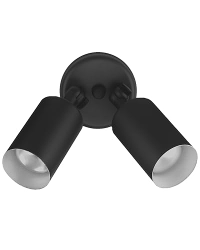 NICOR Lighting 100W Black Double Cylinder Adjustable Security Flood Light (11521)
