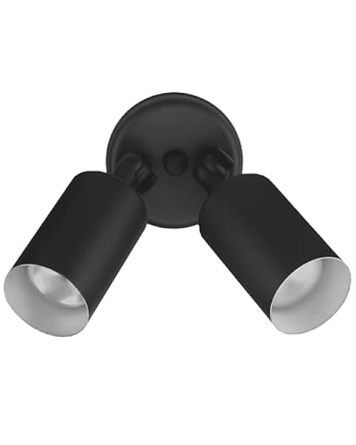 NICOR Lighting 100W Black Double Cylinder Adjustable Security Flood Light (11521)