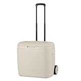 Naturehike 40QT Wheeled Hard Cooler, Insulated Food Safety Ice Chest Box with Telescoping Handle, Portable Ice Retention Cooler for Beach Camping Picnic Fishing Barbecue