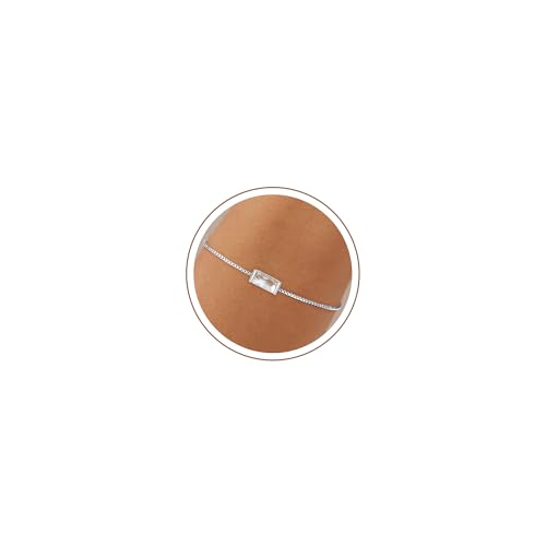 Fezodo Geburtsstein Armband Gold Silber Damen, 14K Vergoldet 12 Monate Armband mit Geburtsstein Armkette Mädchen Damen, Geburtstagsgeschenk für Mädchen Frauen Mutter Freundin Schmuck