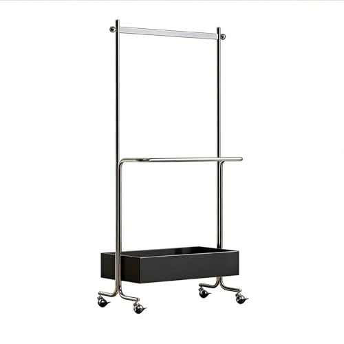 GdloWOoc Perchero con Ruedas, Perchero Recibidorc Armario Abierto, Multifuncional Garment Racks para Dormitorio, Salón, Entrada(Black)