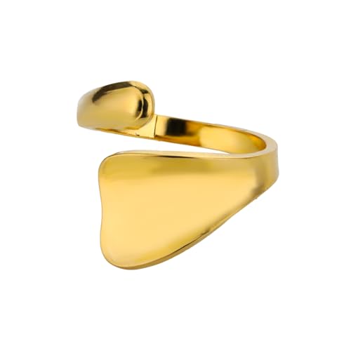 Anillos de acero inoxidable que no manchan la piel con diseño abierto