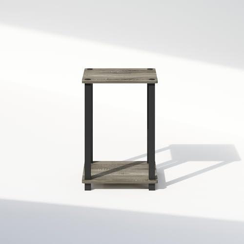 Image of Furinno Simplistic Night Stand, 2-Tier Small Nightstand with Open Shelf, Toolless Assembly Bedside Table, End Table, Side Table, for Bedroom, Closet, Dorm, French Oak