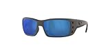 Costa Del Mar Permit 6S9022 902210 62MM 98 Matte Grey/Blue Mirror 580P Plastic Polarized Sunglasses for Men + BUNDLE With Designer iWear Eyewear Kit