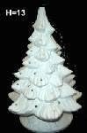 Ceramic bisque unpainted christmas tree with base 13"h