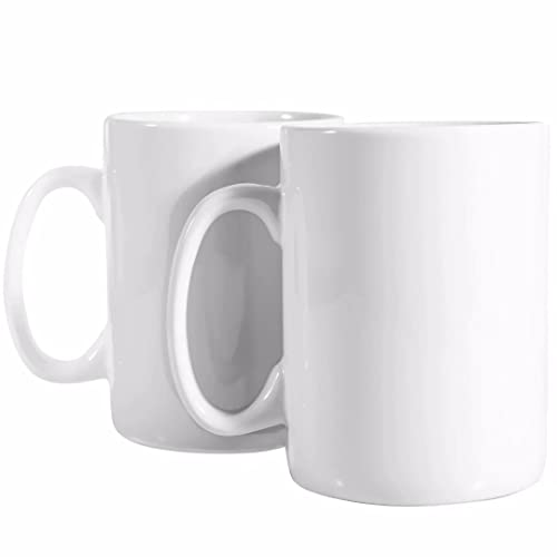30oz Super Large Ceramic Coffee Mugs Large Handles Set of 2 (White)