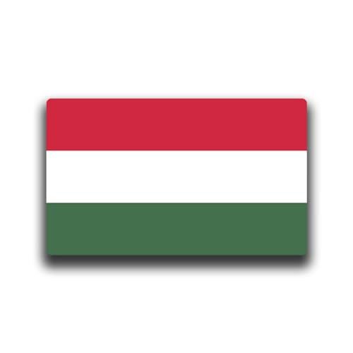 Image of World Country Flag Decal Stickers - Two Pack - for Cars Windows Bumpers Laptops Tablets Tumblers Cups Walls (Hungary)