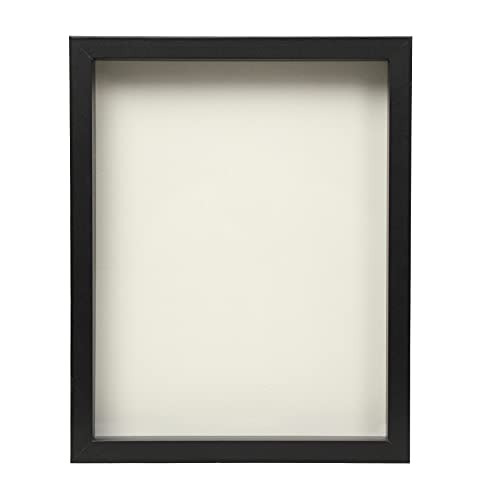 image for FrameWorks 11” x 14” Black Wooden Shadow Box Frame – Soft Felt B