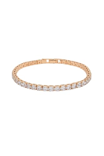 Image of BLACK PEARL Elegant Style Tennis Bracelet with Multicolour Zirconion Stones, Gold and Silver-Toned Bracelet For Women & Girls