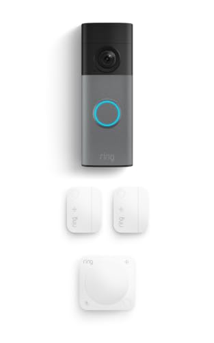 Image of Ring Battery Doorbell 2K (newest model), Speckled Gray with 2 Window and Door Sensors (newest model) and Motion Detector (newest model)