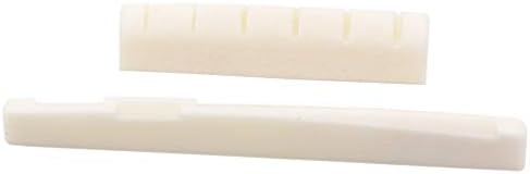 DISENS 6 String Acoustic Guitar Bone Nut and Saddle Slotted Guitar Neck Nuts Bridge Parts Replacement Musical Instrument Accessories