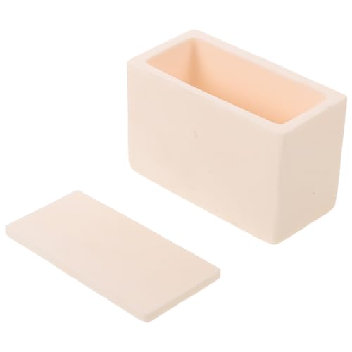 SHINEOFI Creuset Haute Résistance et Durabilité Assurées Semi-sphérique avec Couvercle Corindon Creuset Alumine pour Laboratoire
