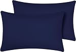 Cas d'oreiller de voyage 12x18 Boîte de taille 2 Pièces 100% Fermeture de l'enveloppe en coton égyptien 500 Taie d'oreiller Toddler jusqu'à 12x18, 12x16 ou 11x15 Bleu marine
