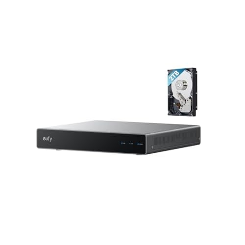 eufy Network Video Recorder S4 for Home Security Cameras, 8CH Up to 16CH, Local AI Agent, Smart Video Search, 2 TB HD, Up to 16 TB, 24/7 Recording, On