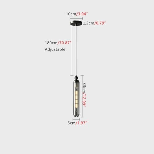 Lampe suspendue design moderne en verre transparent pour chambre à coucher - 2