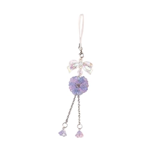 NUEAYMS Llavero colgante, diseño de flores de moda para teléfono celular, diseño de mariposa, accesorio de decoración personalizada para mujeres y niñas