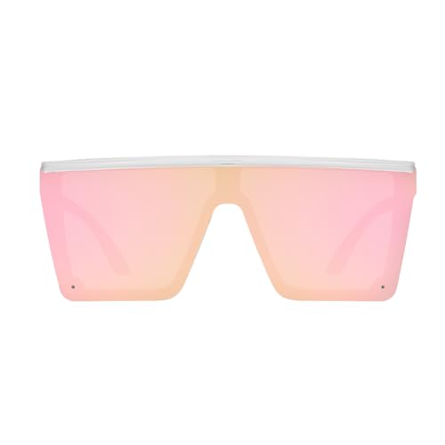 BINGKING Fashion AnsiZ87 Designer Safety Sunglasses for Men Women Large Flat Square Trendy Mirrored Side Shield (Clear Pink Mirror) by BINGKING - Used condition - Image 2