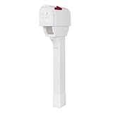 Postal Pro, Hampton Mailbox and Post Kit, Newspaper Port, Durable Plastic, Easy to Install, Flag Included, White