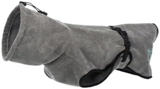TRIXIE Bademantel für Hunde, Frottee, L: 60 cm, grau