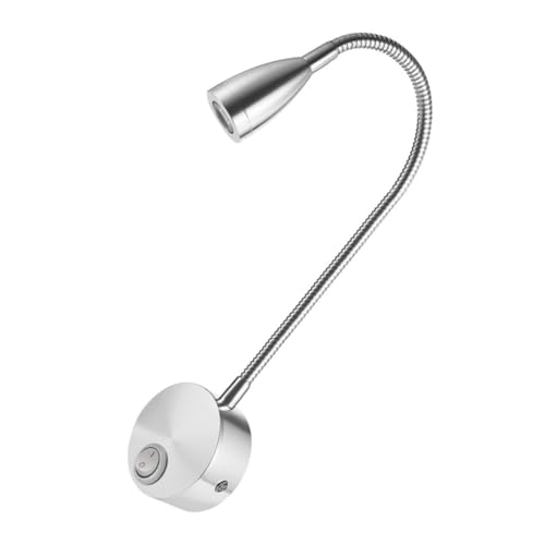 Lámpara de pared LED para cabecero con flexo regulable e interruptor de luz cálida