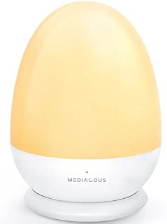 MediAcous Night Light for Kids, 2500mAh Baby Night Light with Stable Charging Pad, Dimmable Kids Night Light with 1H Timer & Touch Control, ABS+PC LED Egg Lamps for Breastfeeding, Up to 200H