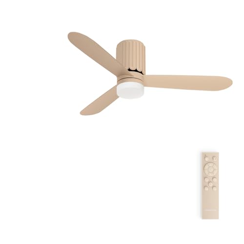 CREATE / WIND CALM SCULPT/Deckenventilator mit Beleuchtung Sand mit Fernbedienung / 40W, Leise, 6 Geschwindigkeiten, Ø132cm, Sommer-Winterbetrieb, 3 LED-Temperaturen
