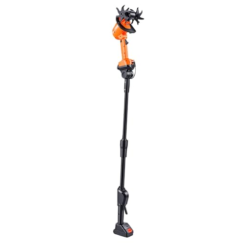 TOPINCN Cultivador Eléctrico para Jardinería, Motocultor Inalámbrico de 235RPM, Azada de Jardín para Deshierbe, Cultivo de Suelo (Enchufe Europeo 100-240V)