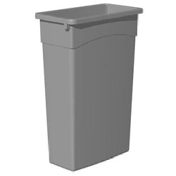 CMC 8322GY Wall Hugger Grey Receptacle, 23 Gallon Capacity, 20" Length x 11" Width x 30" Height (Case of 4)
