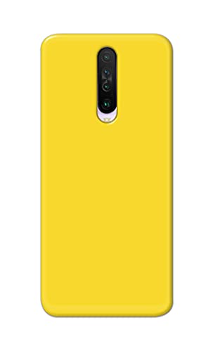 Image of Printed Hard Back Cover Case for Mi Poco X2 Back Cover (Plain Yellow) -1803