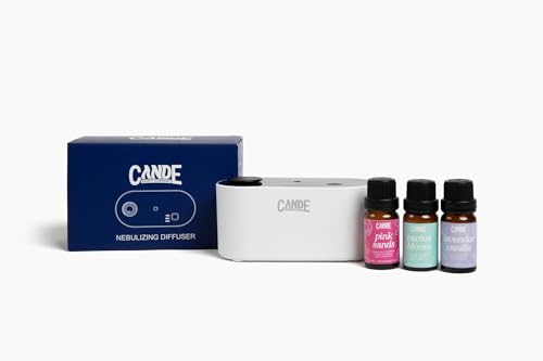 CE CRAFT Waterless Travel Diffuser Gift Set - Rechargeable Diffuser for Aromatherapy - Includes 3 Fragrance Oils - Scent Diffuser for Office and Home - Clean Scents