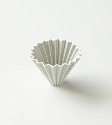 Image of Origami Ceramic Small Coffee Dripper from Japan, for 1-2 Cup, Pour Over Coffee Maker for Manual Brew, Cone Shaped Dripper, Durable & Heat-Retaining, Home, Cafe, Barista Accessory (Matt Gray, Small)