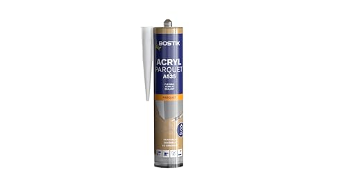 Bostik Joint Acryl Parquet – Chêne Clair – Mastic Colle Acrylique Spécial Parquet – Finition Pour Parquet et Sols Stratifiés – Séchage rapide – Ponçable & Compatible Tous Vernis – 300 ml