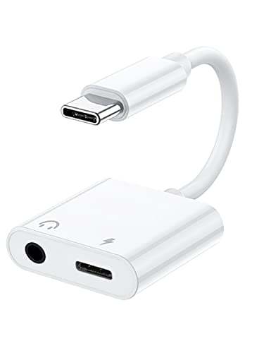 [2 in 1] Adaptador USB C a Jack 3.5 mm y Cargador, Adaptador Auriculares Tipo C Cargador Dongle Convertidor USB CCompatible con Samsung Galaxy S22/S21/S20, Huawei P40/P30/Honor, Xiaomi 12/11,OnePlus Cover