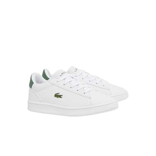 Lacoste Unisex-Child Children's Carnaby Set Sneaker, Monochrome White/Dark Green, 1