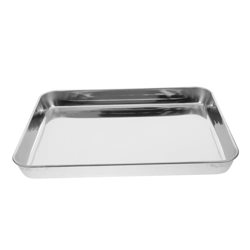 Cabilock Bandeja médica médico inoxidable suministros de laboratorio bandejas para medico bandeja de acero bandeja plana bandeja de metal bandeja medica bandejas para instrumentos Plata