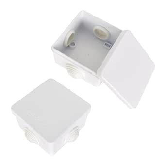 2 Scatole Di Derivazione Esterne Impermeabili IP65, 100x100x70 Mm, Bianche, Per Cablaggi Elettrici