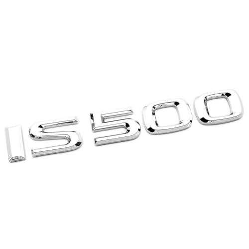 Image of 1PC 1993-2020 Car Tailgate Trunk Lid is 500 Letter Logo Nameplate Badge Emblem (Silver)